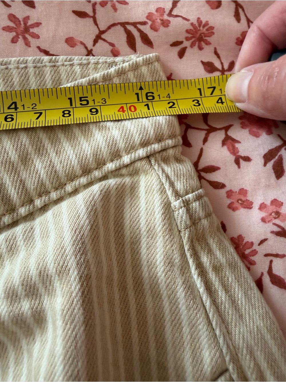 NWOT Gap Low Slung Extra Baggy Tan Striped Jeans Sz 29/8 - Picture 9 of 12